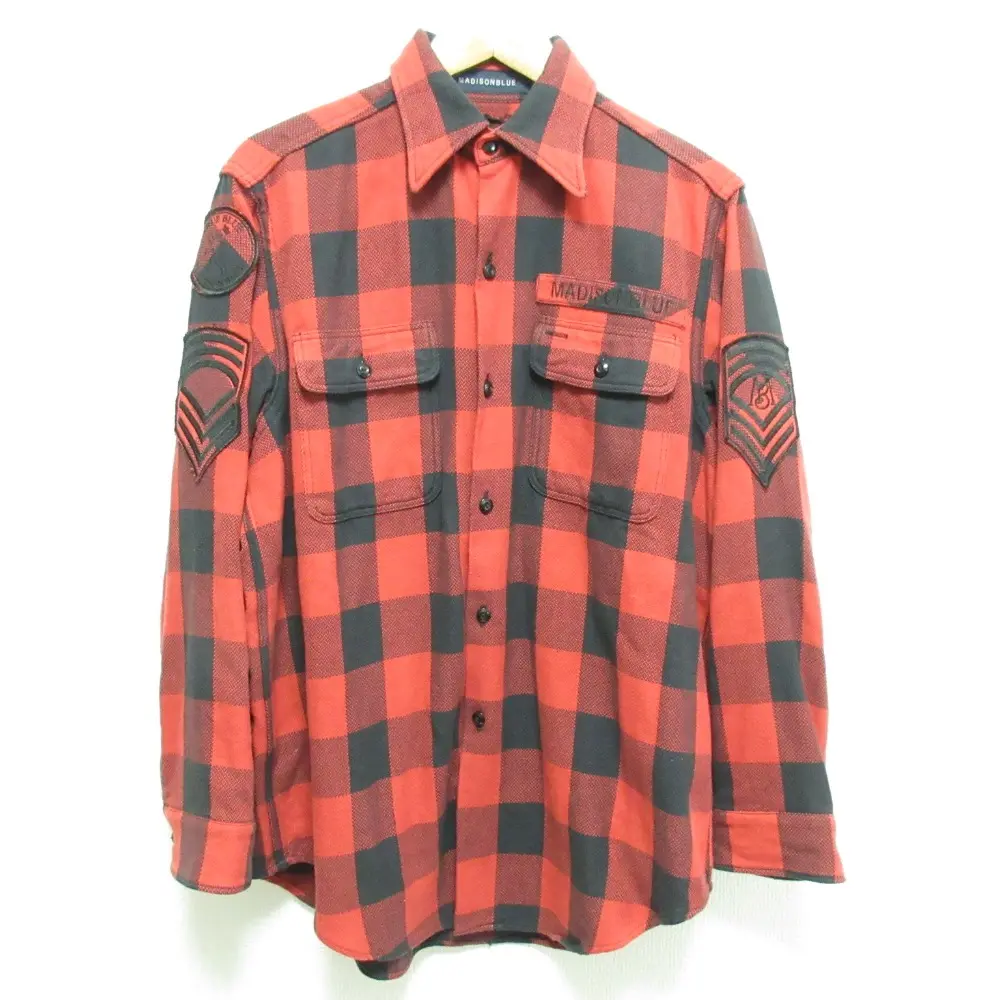 21AW MADISONBLUE マディソンブルー Pilgrim Surf+Supply別注 WOOLRICH Rich's Buffalo Plaid Hampton Shirts S レッド