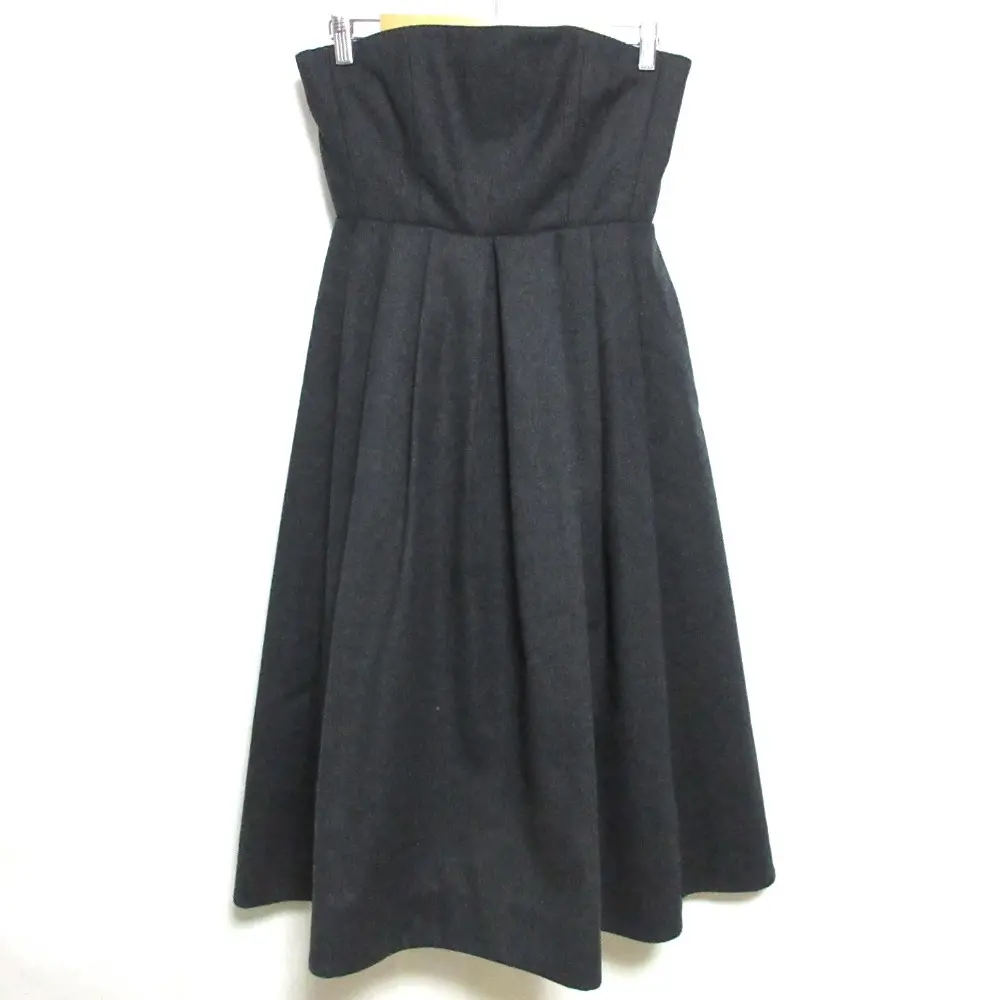 22AW マディソンブルー FIT&FLARE BUSTIER DRESS FLANNEL フィット&フレア ビスチェ フランネル ワンピース S グレー