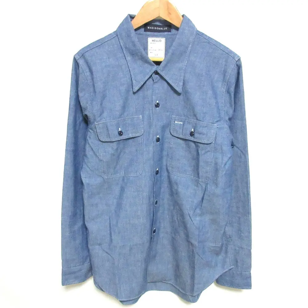 20AW MADISONBLUE マディソンブルー 長袖 シャンブレーシャツ ブラウス MB204-5055 S ブルー