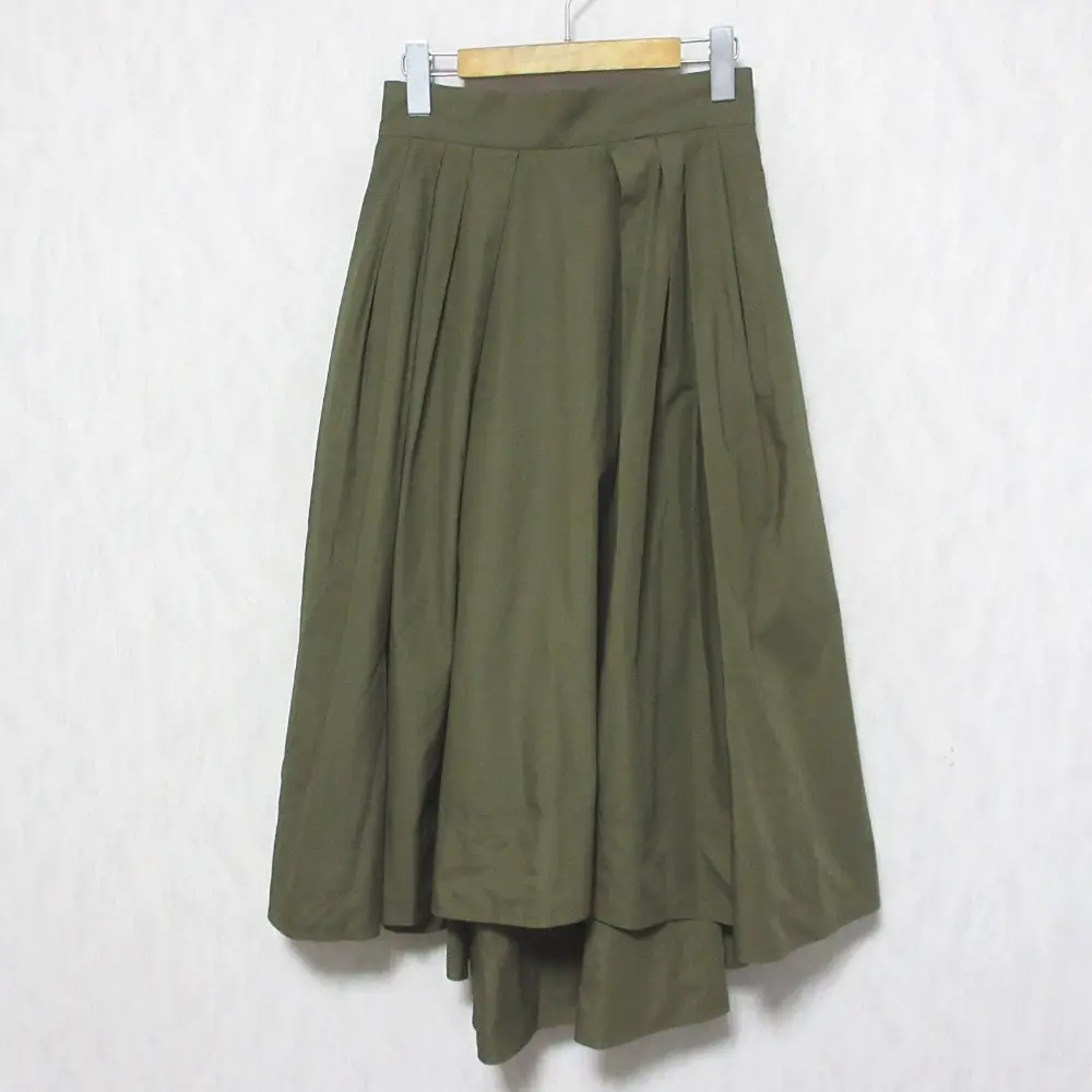 MADISON BLUE マディソンブルー TUCK VOLUME SKIRT ロング丈 タックボリューム スカート MB171-6715 01 S カーキ