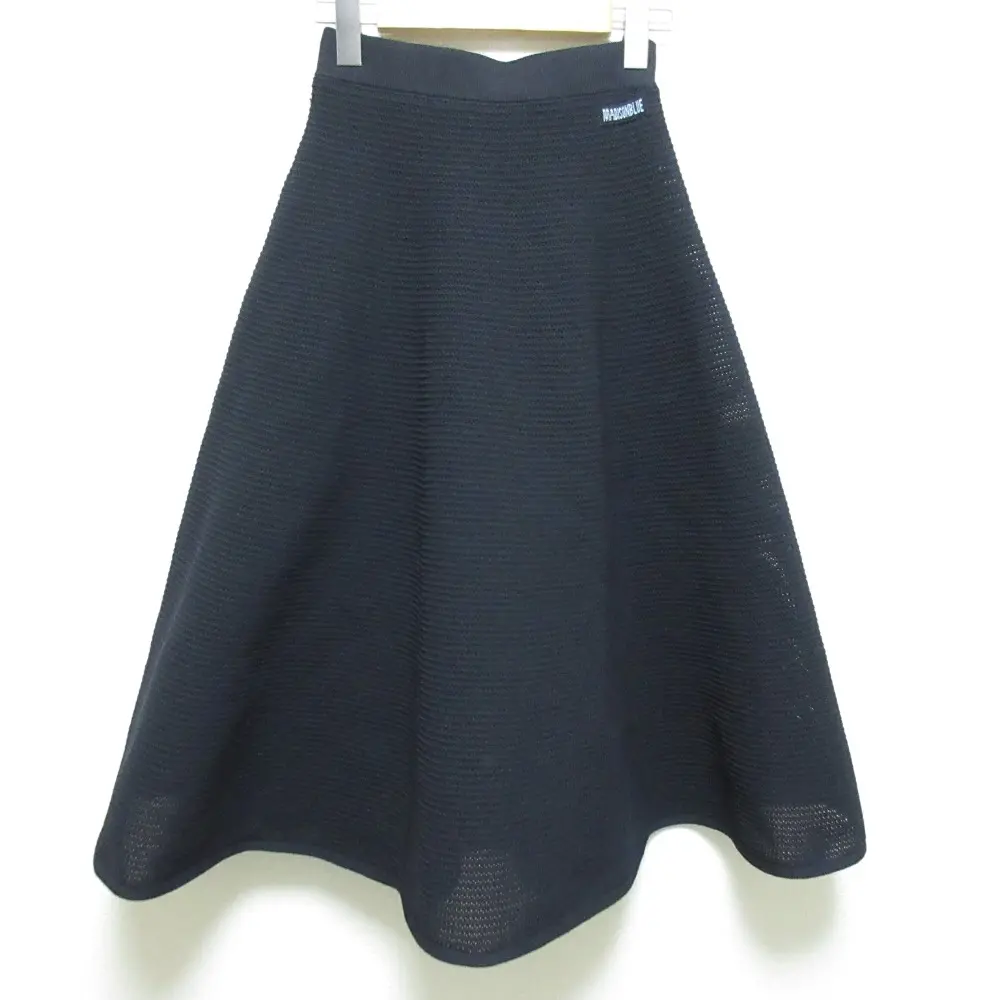 24SS MADISONBLUE マディソンブルー FLARE SK MESH イージーウエスト フレアニットスカート MB241-8017 サイズ1 ネイビー