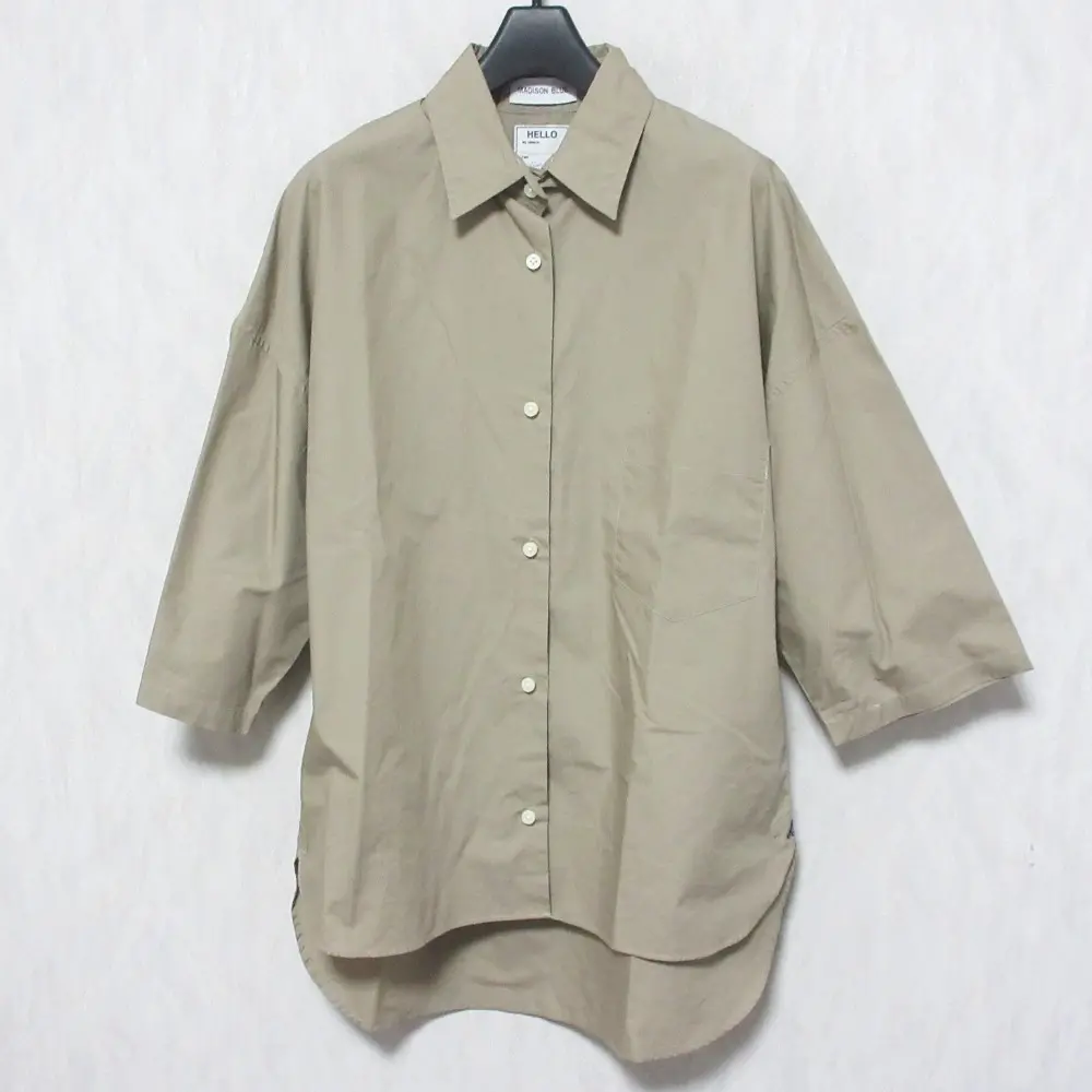 MADISONBLUE マディソンブルー J.BRADLEY SHIRT ハーフスリーブ オーバーサイズ シャツ ブラウス MB151-5001 01 ベージュ
