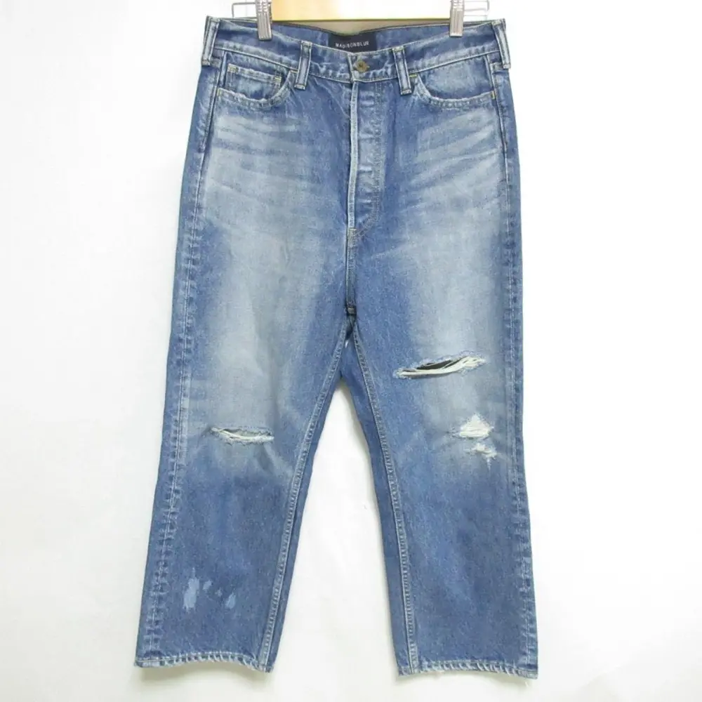 22AW MADISONBLUE マディソンブルー CRASHED SAROUEL PANTS DENIM サルエル デニムパンツ ジーンズ MB224-3001 S インディゴ