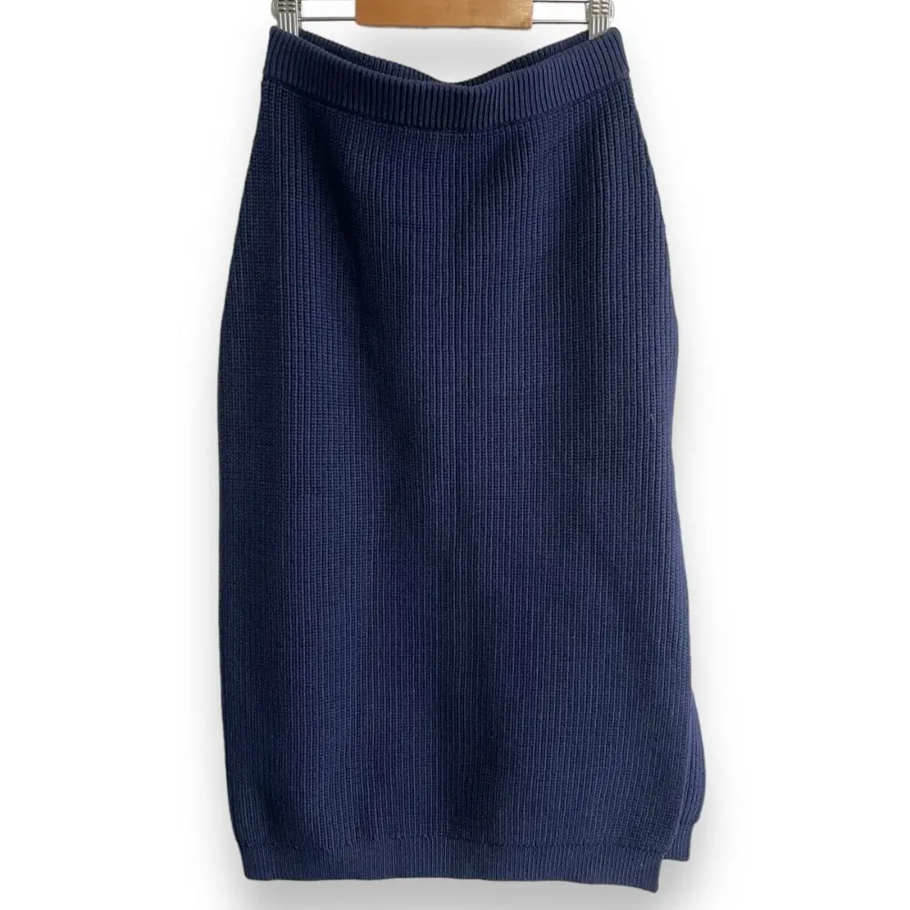 23SS MADISONBLUE マディソンブルー KNIT SIDE SLIT SKIRT ひざ下丈 サイドスリット ニットスカート 01(S) ネイビー