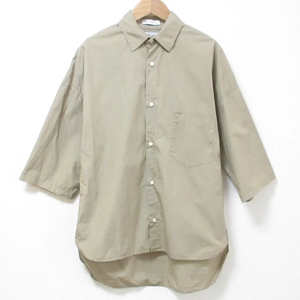 MADISONBLUE マディソンブルー J.BRADLEY SHIRT オーバーサイズ ハーフスリーブ シャツ ブラウス MB171-5718 サイズ1 S ブラウン