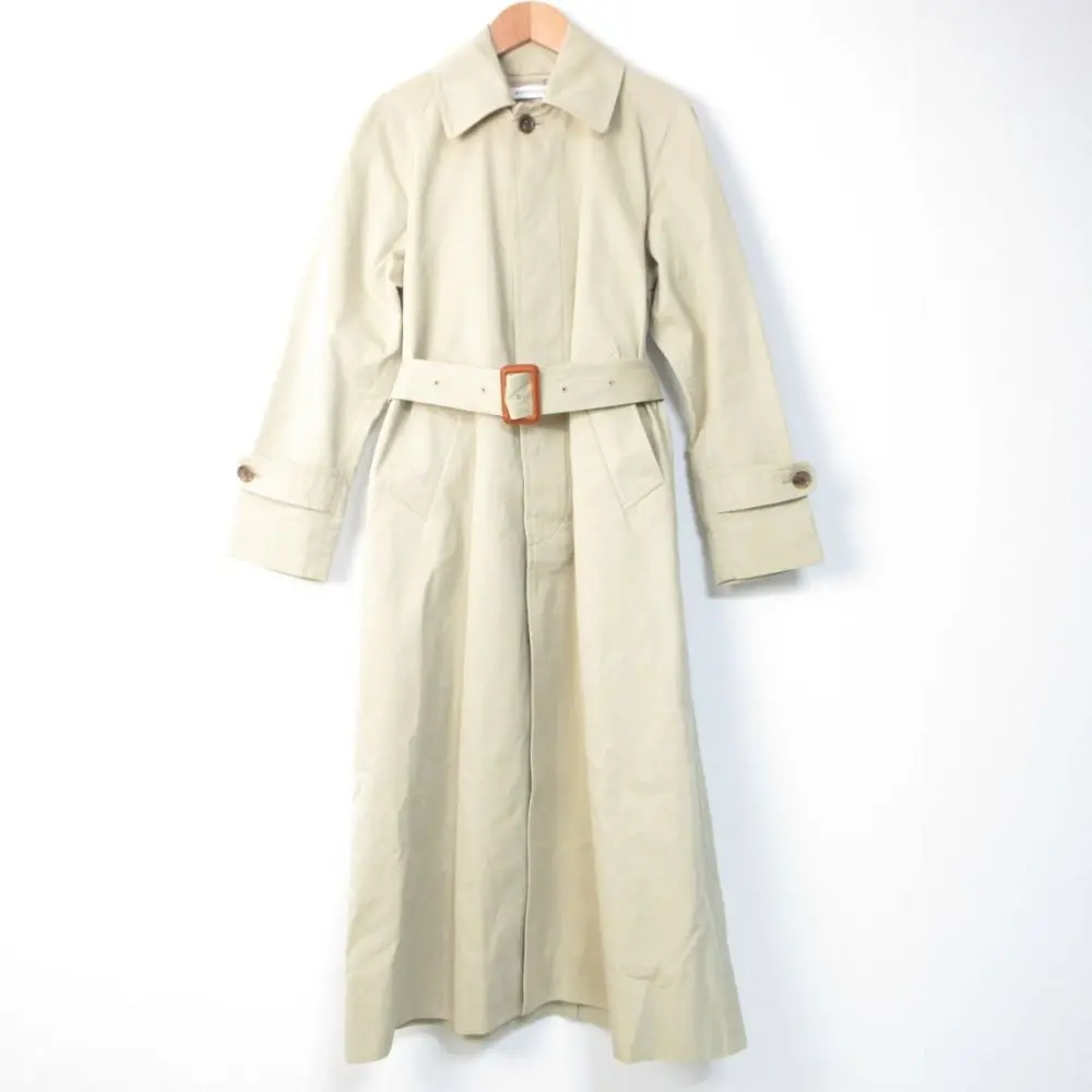 MADISONBLUE マディソンブルー ロング丈 ベルテッド ステンカラーオーバーコート XS ベージュ