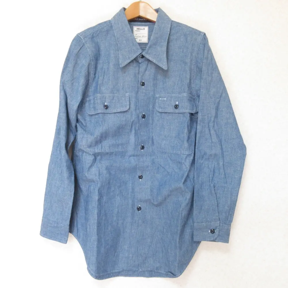 MADISONBLUE マディソンブルー MADAME WORK SH CHAMBRAY OW 長袖 シャンブレー ワークシャツ ブラウス MB204-5029 02 ネイビー