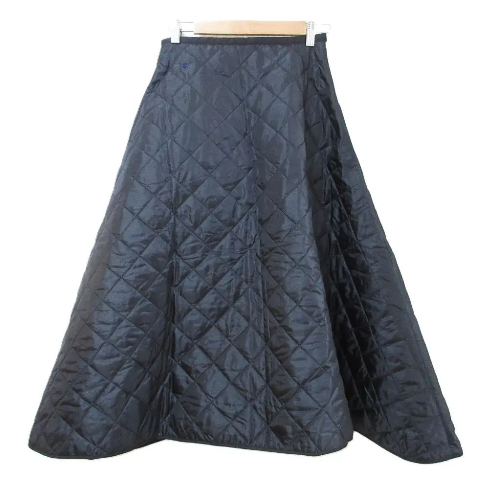 MADISONBLUE マディソンブルー MI―MOLLET FLARE SK QUILTING ミモレ丈 キルティングフレアスカート S ブラック