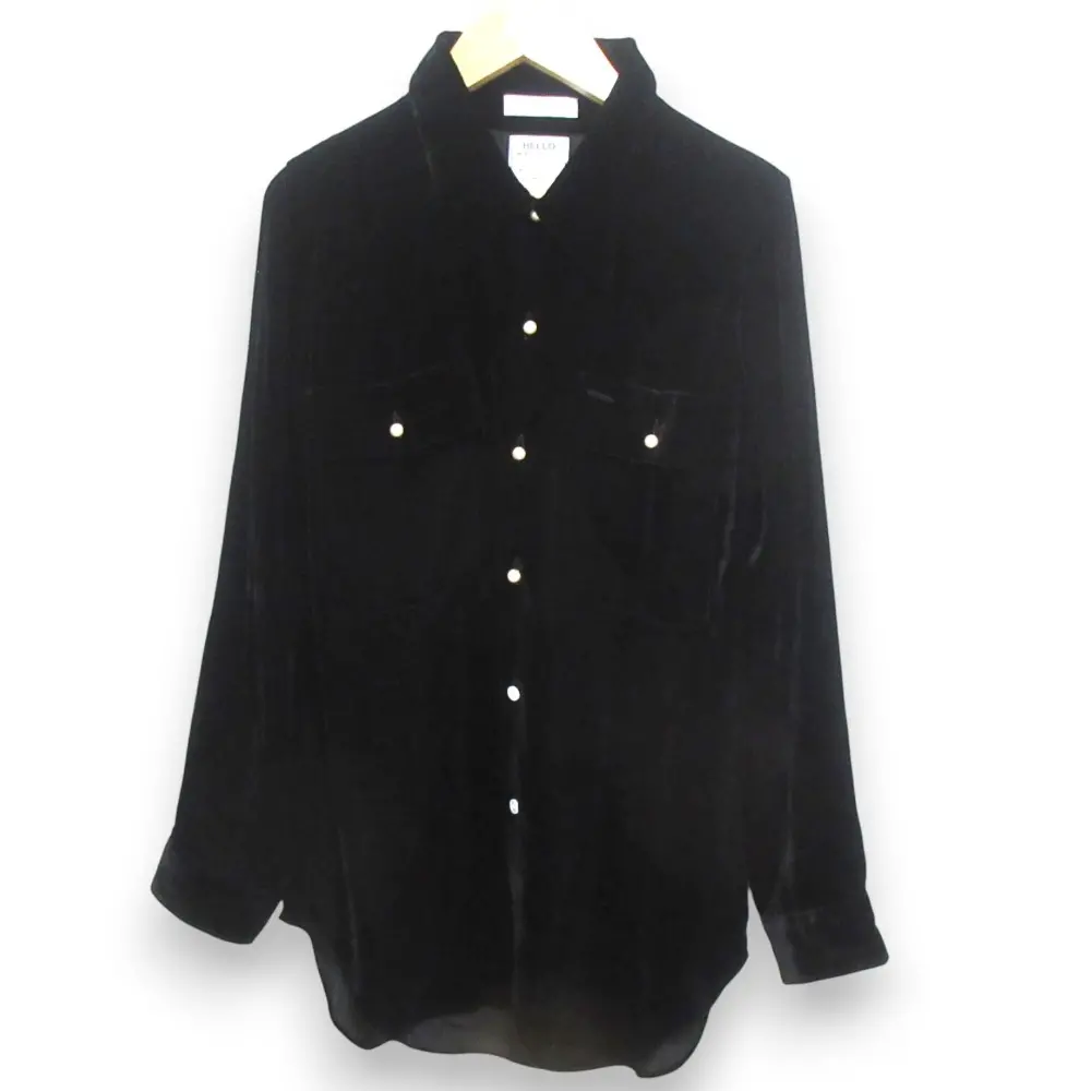 MADISONBLUE マディソンブルー MADAME WORK SHIRT VELOUR 長袖 ベロアシャツ MB214-5001 Sサイズ ブラック