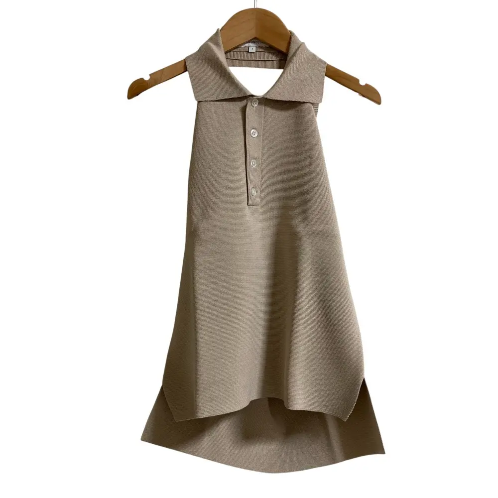 MADISON BLUE マディソンブルー シルクブレンド POLO HALTER ホルターネック ポロシャツ サイズ1 ベージュ