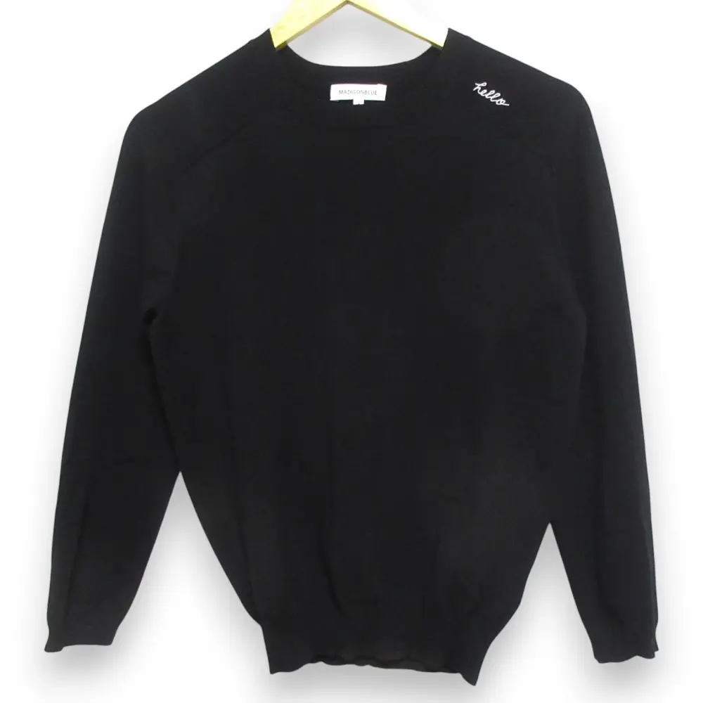 MADISONBLUE マディソンブルー HELLO CREW L S PO クルーネック 長袖 ニット プルオーバー セーター 1 Sサイズ ブラック
