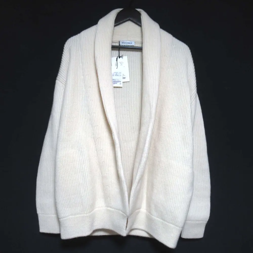 23AW MADISONBLUE マディソンブルー SHAWL COLLAR CD ウールローゲージ ショールカラーカーディガン MB234-8019 XS アイボリー