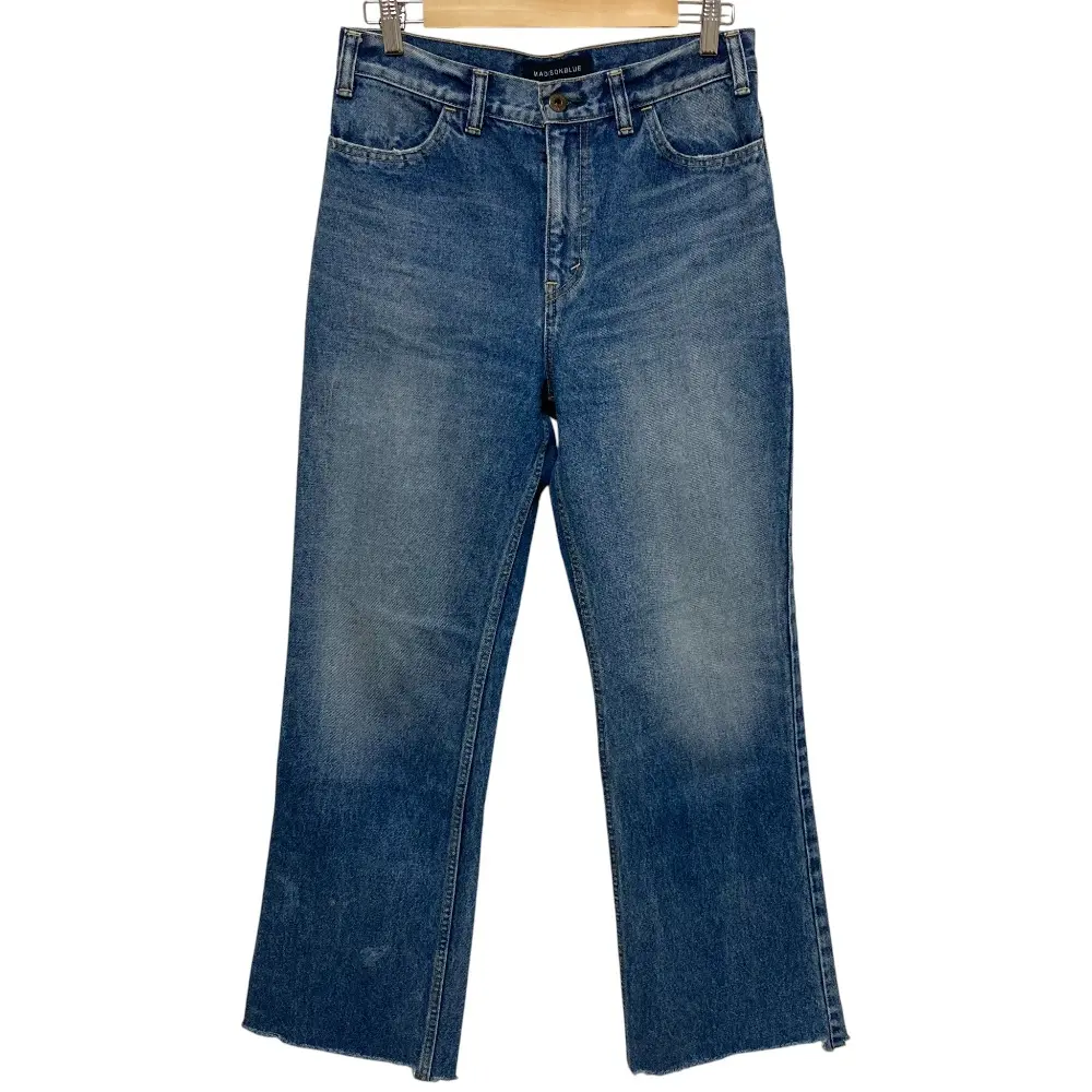 22AW MADISON BLUE マディソンブルー HEM CUTフレアデニムパンツ ジーンズ サイズM ブルー