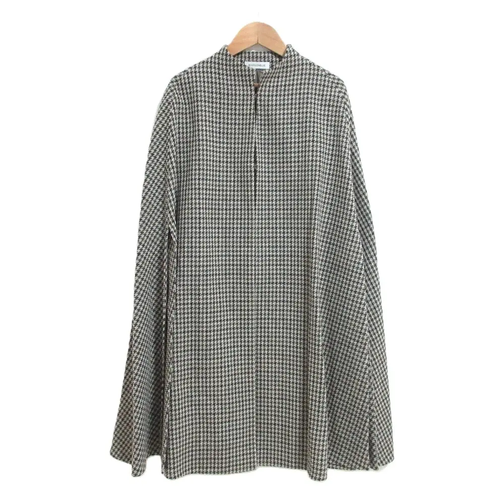 MADISON BLUE マディソンブルー ハウンドトゥース ロングポンチョコート Sサイズ カーキ グレー サンプル品