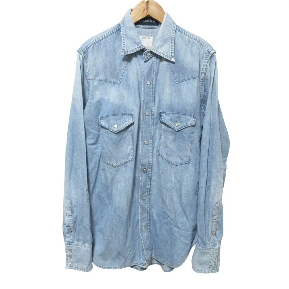 MADISONBLUE マディソンブルー ヴィンテージウォッシュ加工ウエスタンデニムシャツ MB999-5737 M 02 ライトブルー