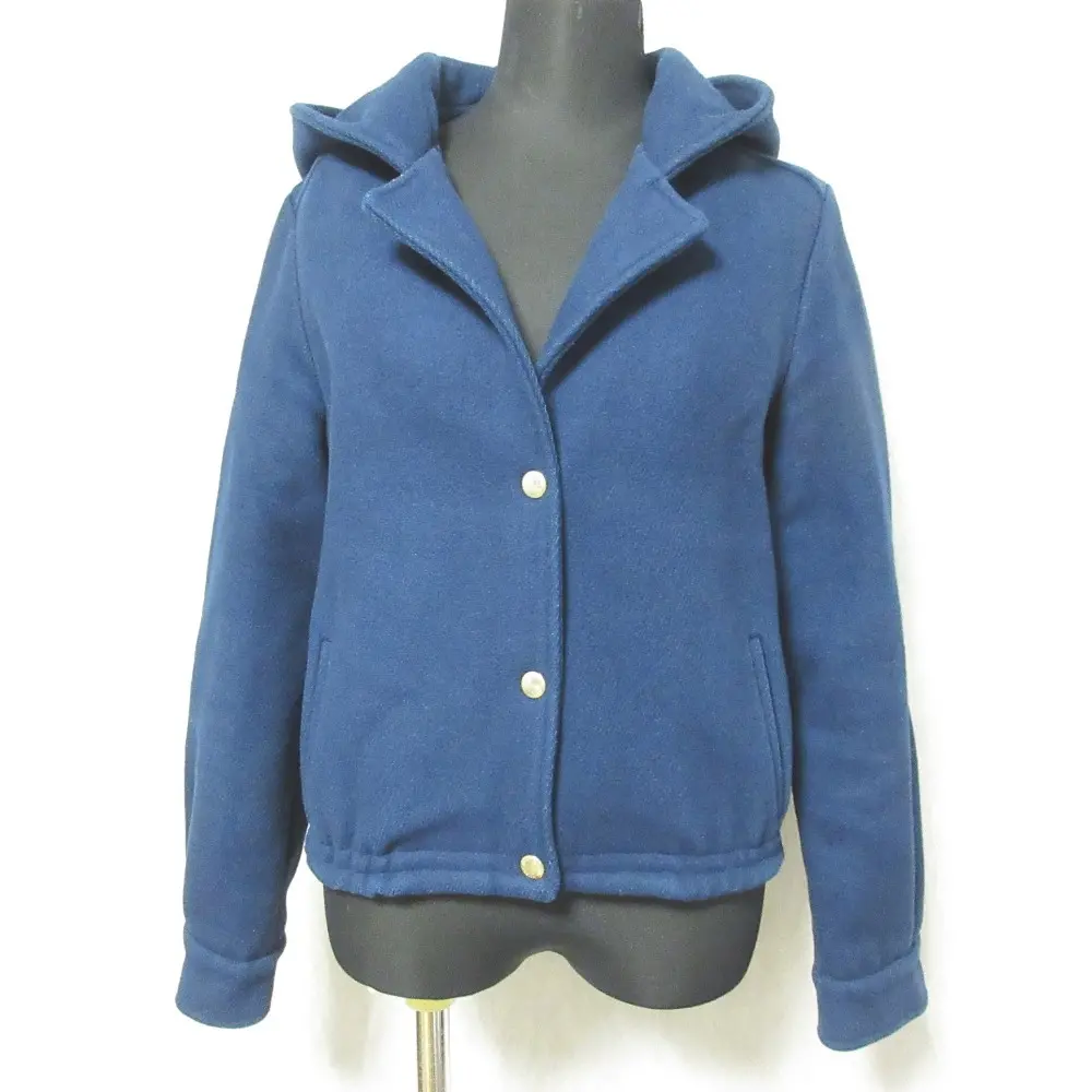 MAISON KITSUNE メゾンキツネ フーデッド メルトンジャケット ショートブルゾン パーカー サイズ34 ネイビー