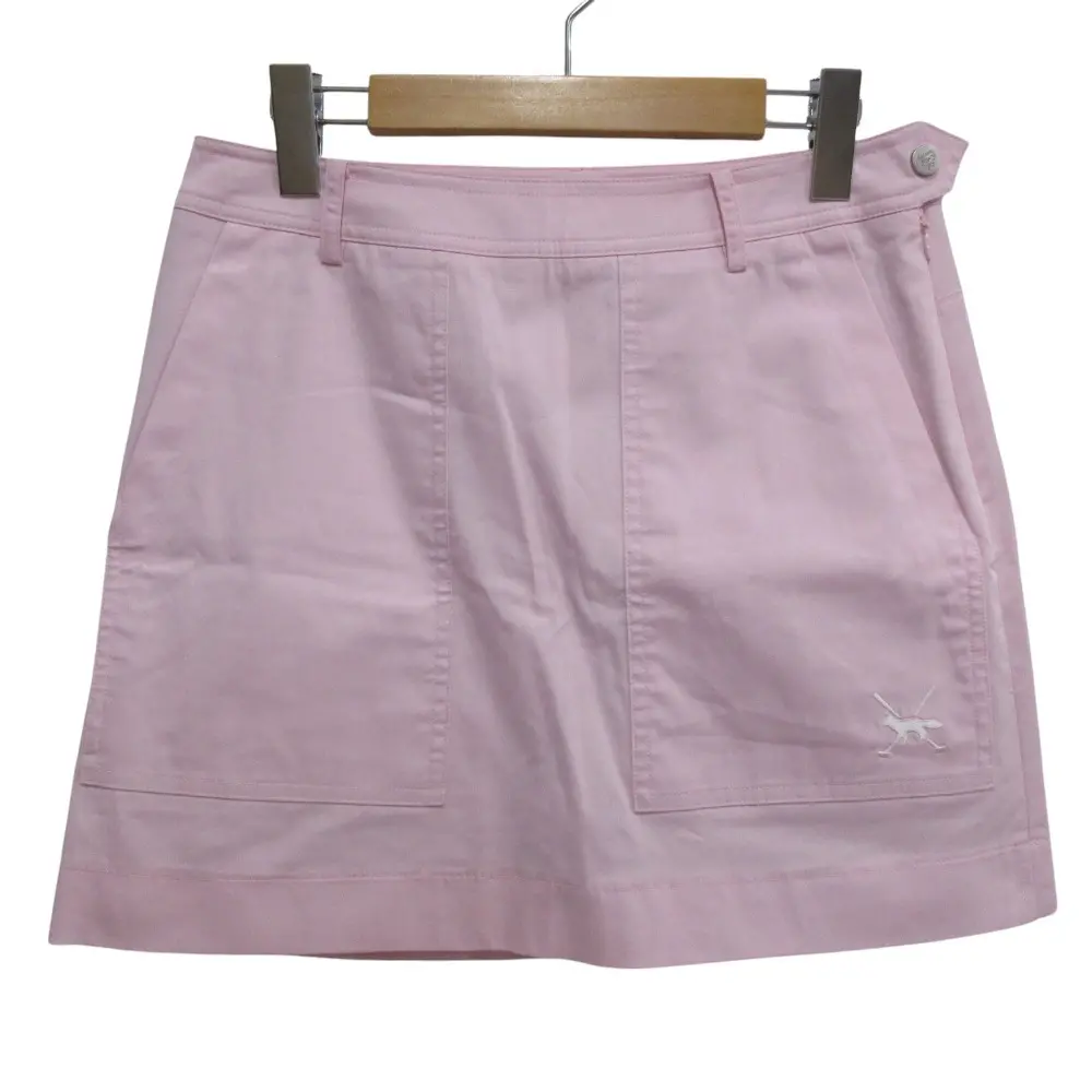 MAISON KITSUNE GOLF メゾンキツネゴルフ スクリプト ロゴ刺繍 Aライン ミニスカート M ピンク