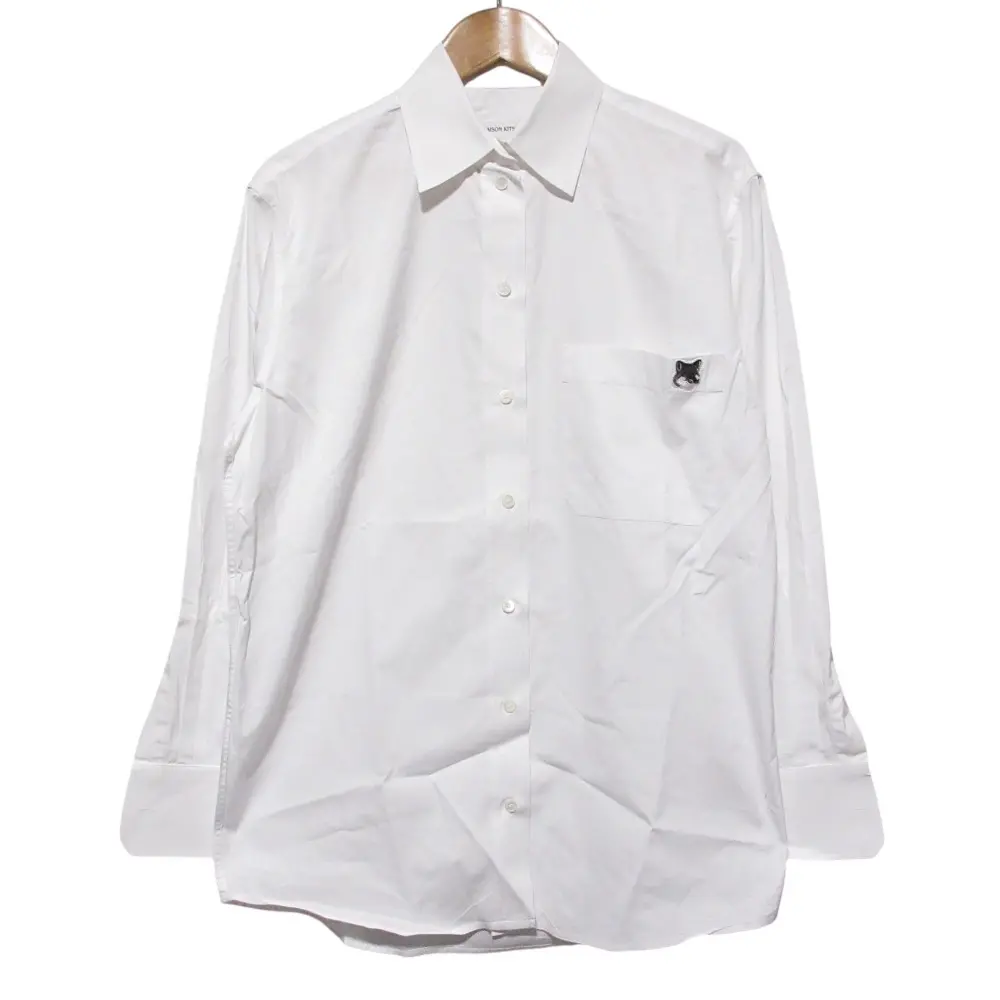 MAISON KITSUNE メゾンキツネ フォックスヘッド ロングスリーブ シャツ LW00404WC0025 サイズXS ホワイト