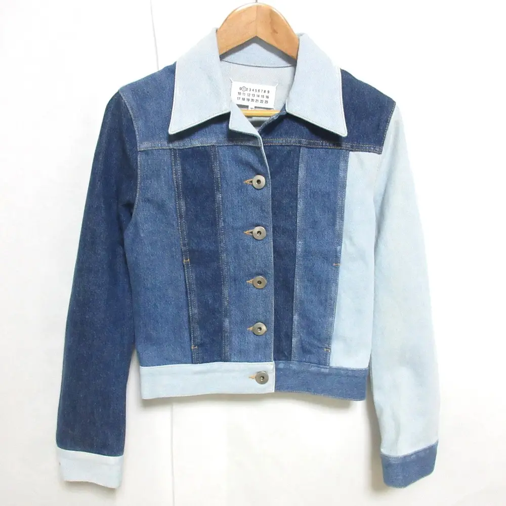19SS Maison Margiela メゾンマルジェラ 1 ショート丈 パッチワーク デニムジャケット トラッカージャケット S51AM0297 40 ブルー