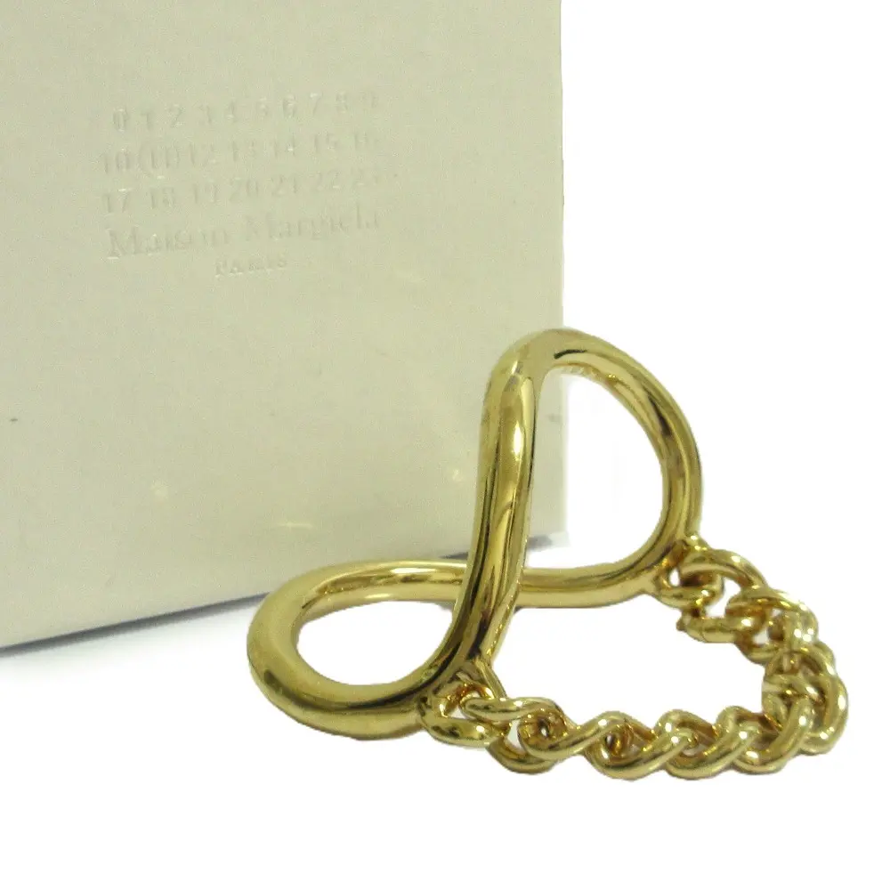 Maison Margiela メゾンマルジェラ 11 チェーン×変形リング ブレスレット バングル ゴールド