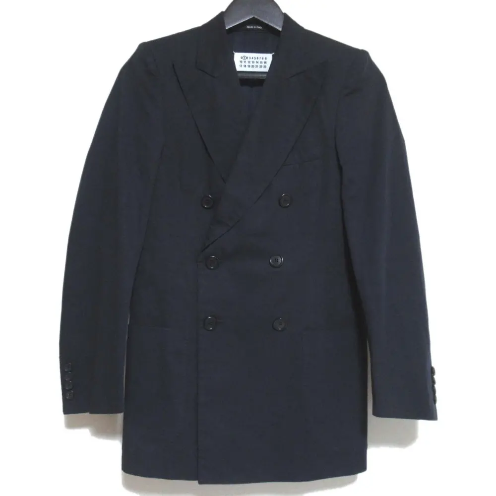 21SS Maison Margiela 1 メゾンマルジェラ ダブルブレスト テーラードジャケット S51BN0404 S53687 36サイズ ネイビー