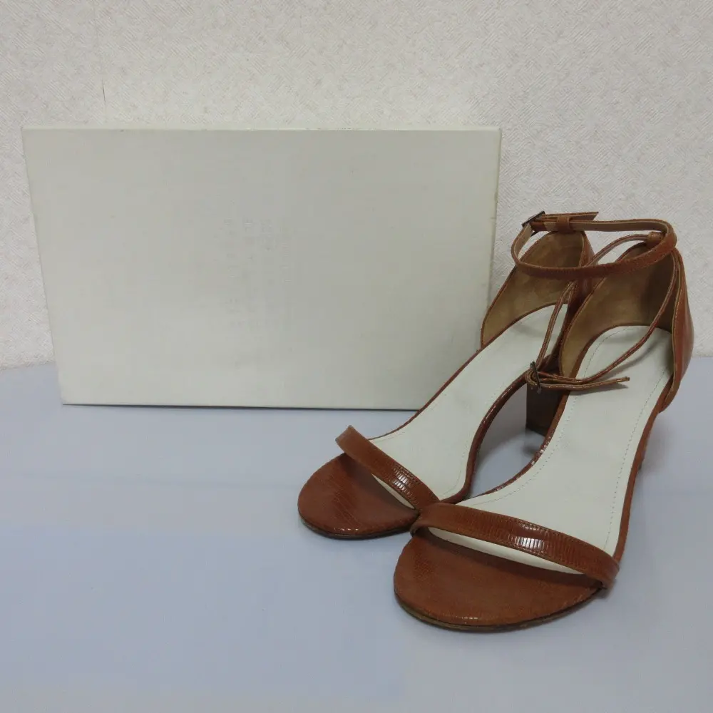 Maison Margiela 22 メゾンマルジェラ レザー アンクルストラップ サンダル 37 23.5cm相当 ブラウン