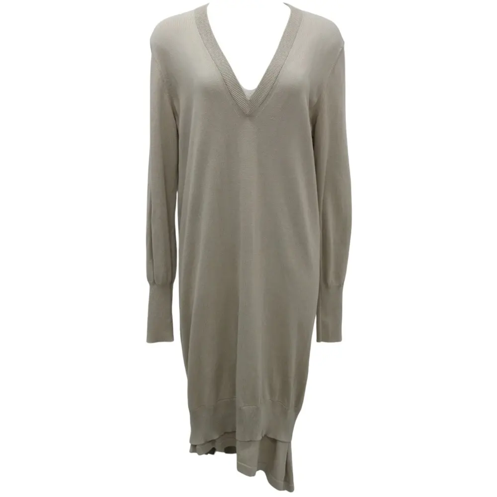 Maison Margiela メゾンマルジェラ1 Vネック コットンニット レイヤード風 ワンピース S ベージュ