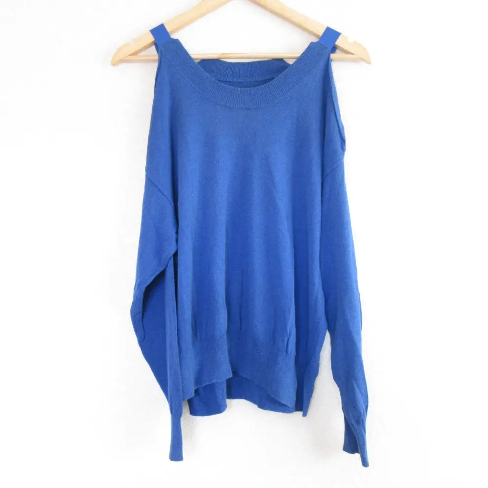Maison Margiela 1 メゾンマルジェラ 長袖 オープンショルダー ニット プルオーバー カットソー M ブルー