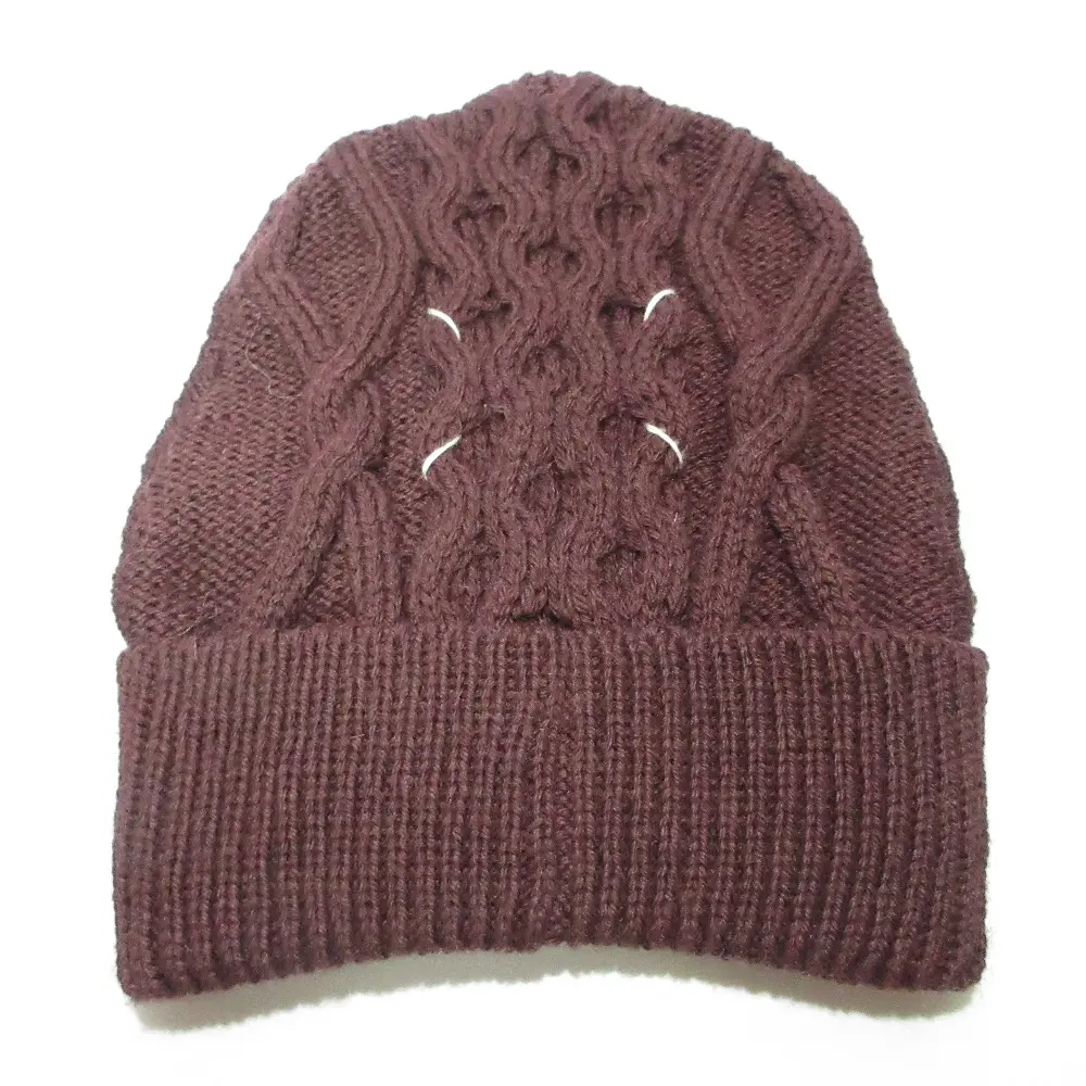 Maison Margiela 14 メゾンマルジェラ 14 ケーブルニットキャップ M ブラウンパープル