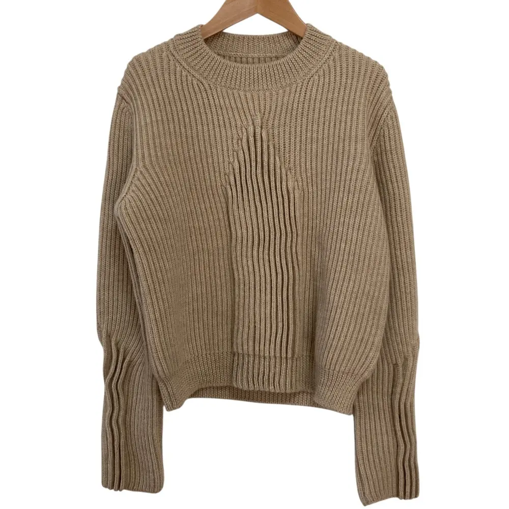 Maison Margiela 4 メゾンマルジェラ クルーネック リブニット プルオーバー セーター S ベージュ