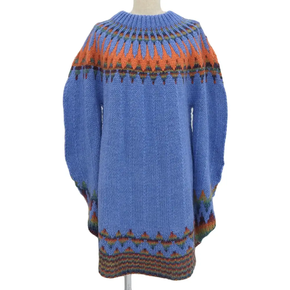 MM6 Maison Margiela メゾンマルジェラ ノルディック柄ドッキング ニットセーター S ライトブルー