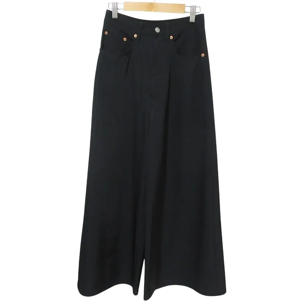 22SS MM6 Maison Margiela メゾンマルジェラ ワイドパンツ S52LA0167 36 ブラック
