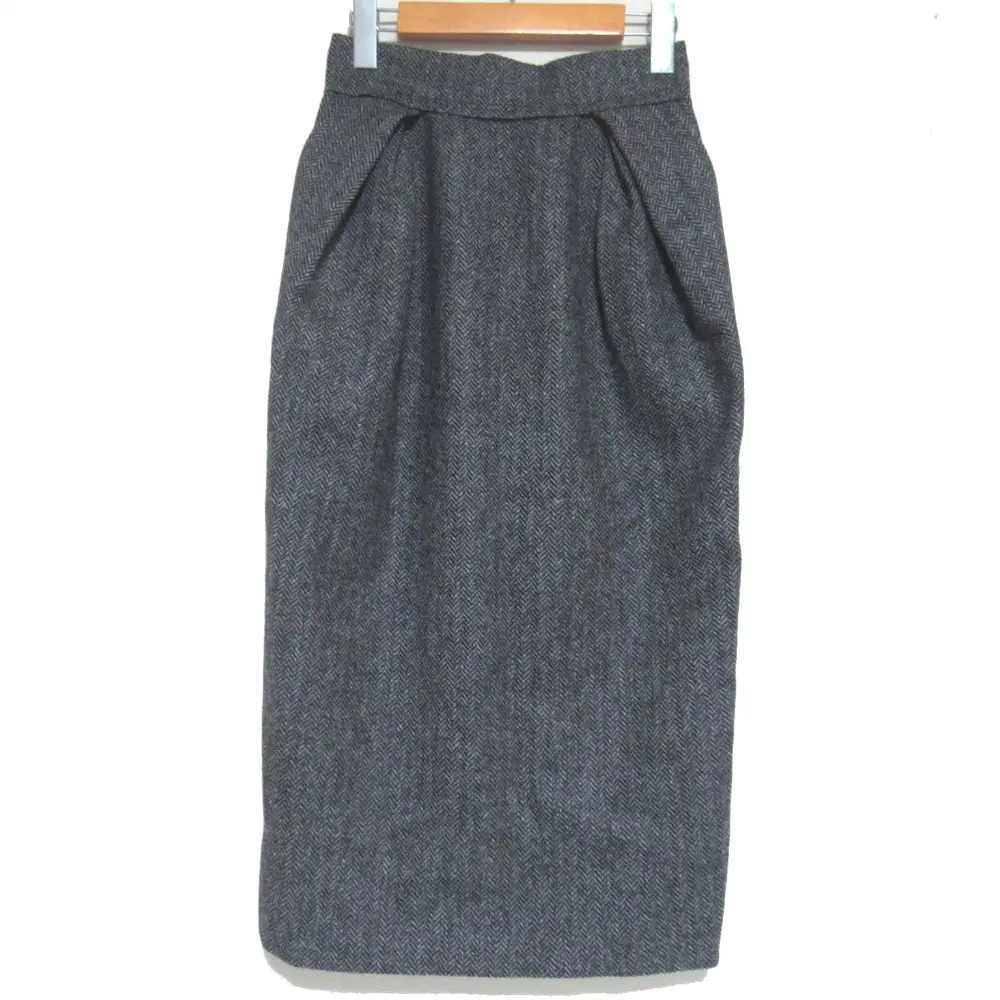 23AW Maison Margiela メゾンマルジェラ ヘリンボーン柄 ミモレ丈 ペンシルスカート サイズ38 グレー