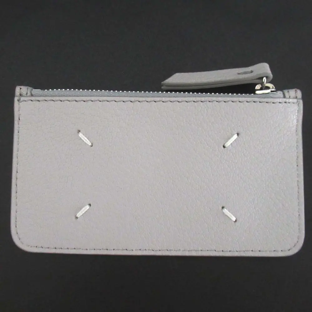 25SS Maison Margiela メゾンマルジェラ レザー フラグメントケース コンパクトウォレット カードケース コインケース グレー