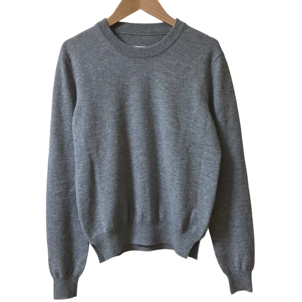 22AW Maison Margiela メゾンマルジェラ1 エルボーパッチ クルーネック ニット セーター Ｍサイズ グレー