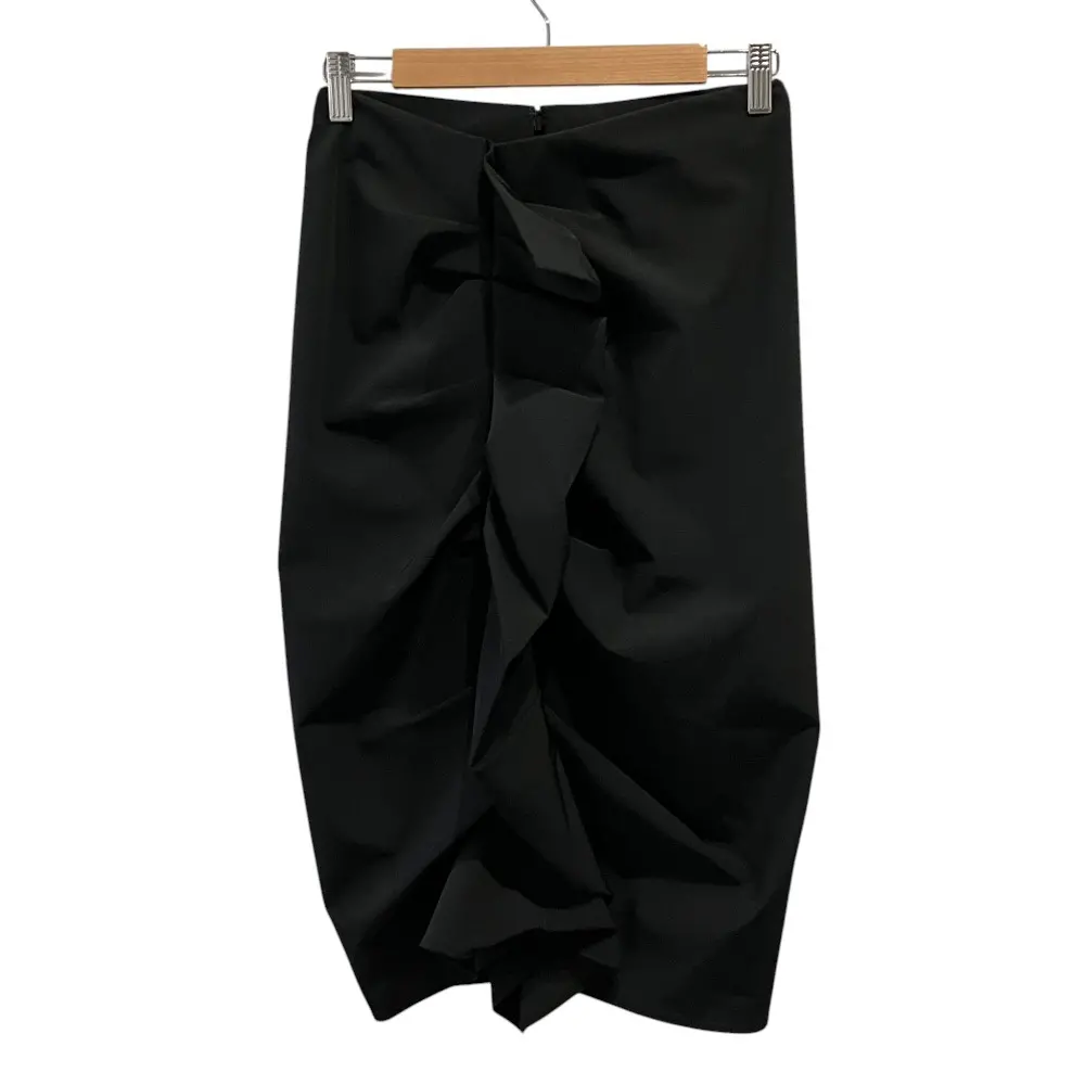 Maison Margiela メゾンマルジェラ 1 フロントフリル ストレッチ イージースカート 40 ブラック