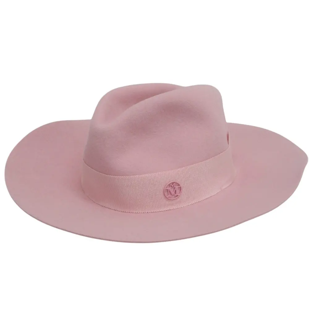 Maison Michel メゾンミッシェル VIRGINE ウール ハット 帽子 中折れ帽 S ピンク