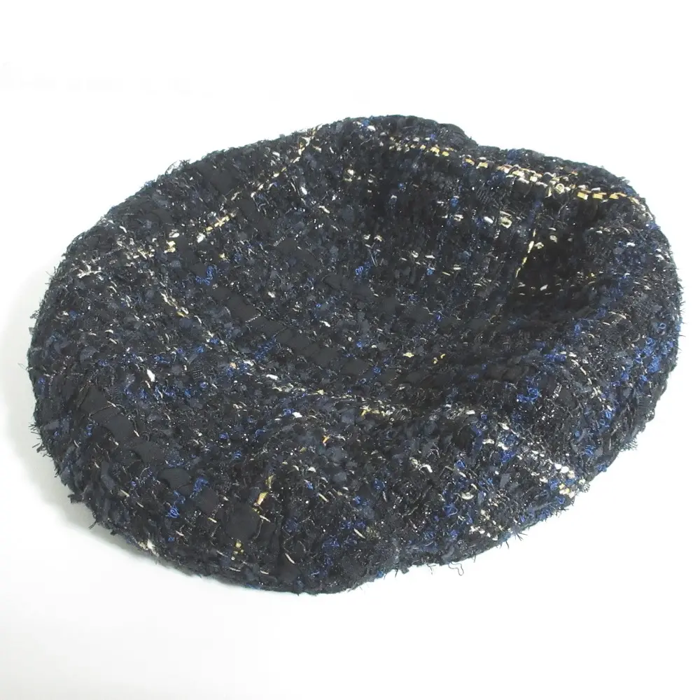 Maison Michel メゾンミッシェル フランス製 ツイード ベレー帽 帽子 S ネイビー