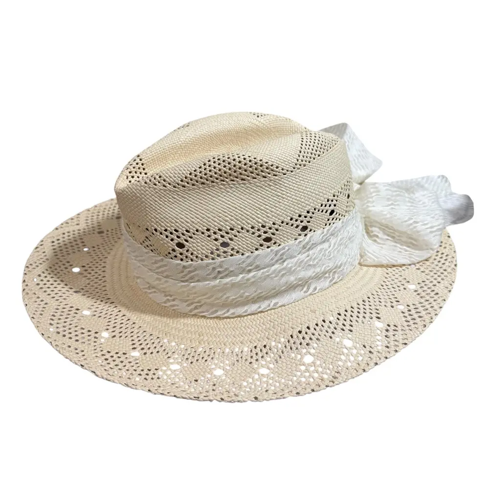 MAISON MICHEL メゾンミッシェル ラフィアハット 帽子 M ベージュ