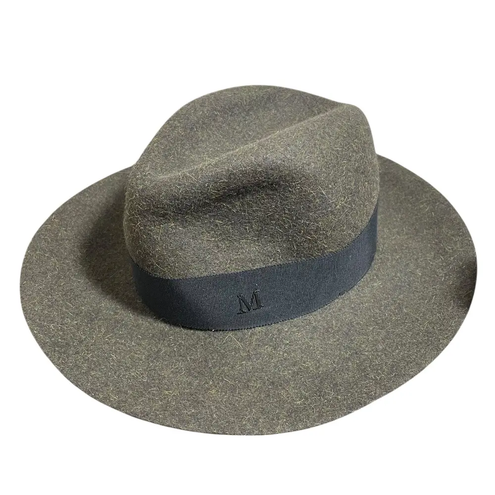 MAISON MICHEL メゾンミッシェル 中折れハット 帽子 中折れ帽 S カーキ