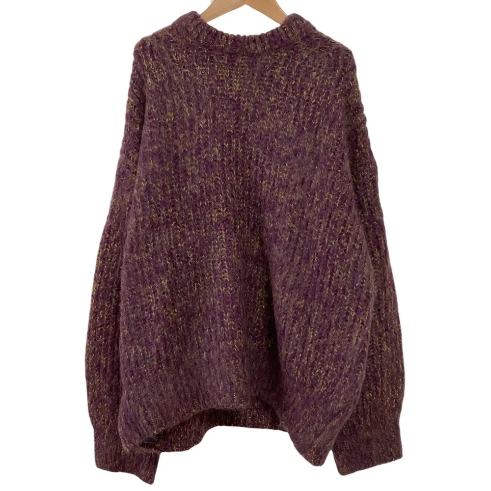 22AW MAISON SPECIAL メゾンスペシャル MOURINE KIDモヘヤプライムオーバークルーネックニットプルオーバー 1 パープル