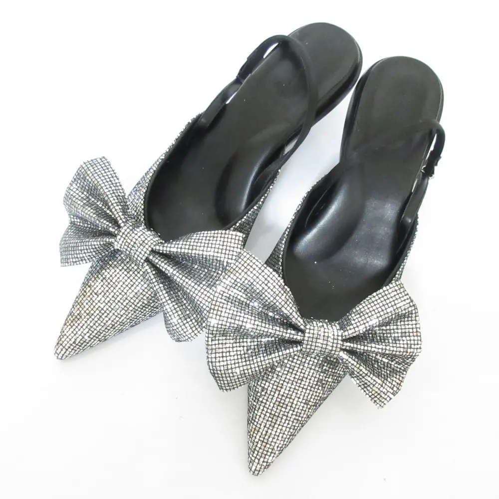 maison special メゾンスペシャル 2way Ribbon Mule ポインテッドトゥ ミュール サンダル サイズ37 24cm シルバーカラーの買取実績【2025年6月買取】