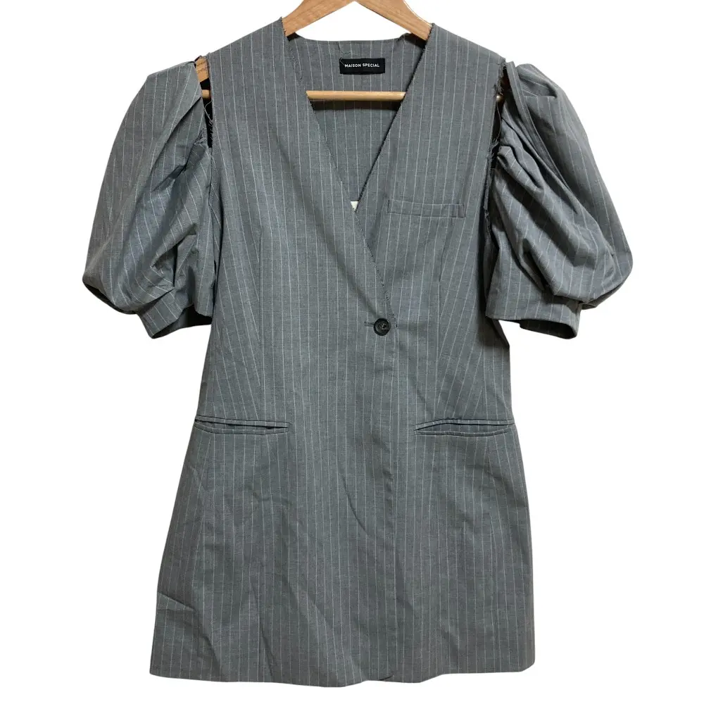 24SS MAISON SPECIAL メゾンスペシャル パフスリーブチュニック サイズ36 グレー