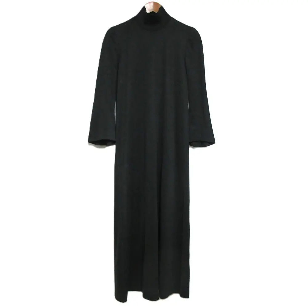 23AW Mame Kurogouchi マメクロゴウチ Mercerized Cotton High Neck Dress 長袖 マキシ丈 ワンピース ドレス 2 グリーン