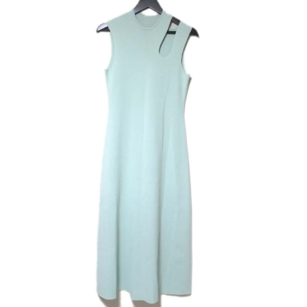 22SS Mame Kurogouchi マメクロゴウチ ホールニットドレス ロング丈 ミモレ丈 ノースリーブ ワンピース 2サイズ ペールグリーン