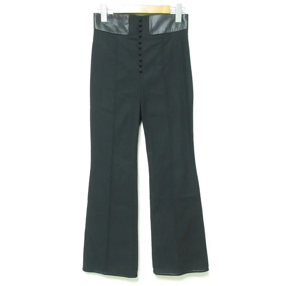 Mame Kurogouchi マメクロゴウチ High Waist Chino Flared Trousers ハイウエスト フレアパンツ MM21PF-PT706 サイズ1 ブラック