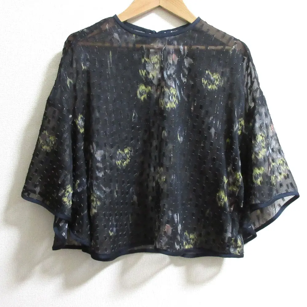 Mame Kurogouchi マメクロゴウチ フラワープリントラメポンチョブラウス MM19SS-SH501 サイズ1 ブラック