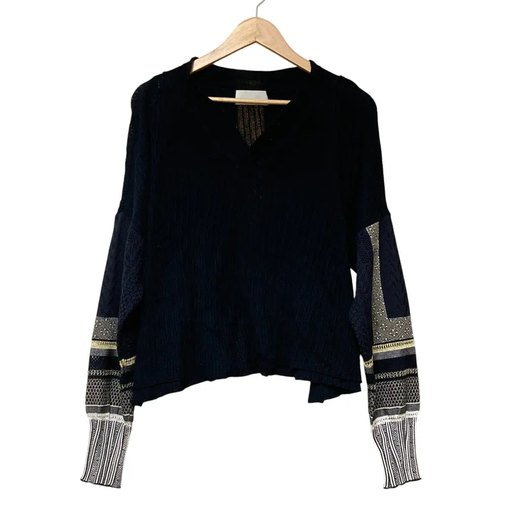 Mame Kurogouchi マメクロゴウチ Sash Jacquard Knit Pullover ニット セーター MM19SS-KN025 サイズ2 ダークネイビー