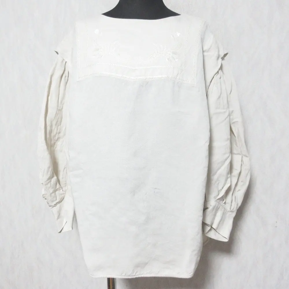 Mame Kurogouchi マメクロゴウチ Embroidered Linen Rayon Tunic プルオーバー ブラウス MM21PS-SH712 1 ベージュ