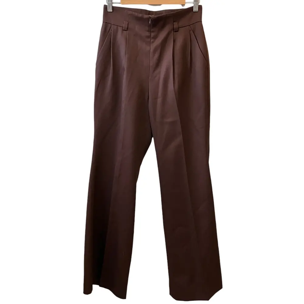 Mame Kurogouchi マメクロゴウチ Wool High Waisted Flared Pants タック フレアパンツ MM20FW-PT062 サイズ2 ブラウン